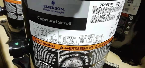 3HP Copeland Scroll Compressor ZB21KQE-PFJ-558 Copeland Hermetic Compressor สำหรับเครื่องทำความเย็น