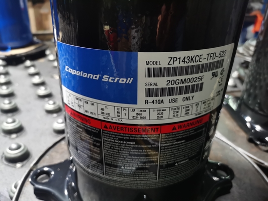 คอมเพรสเซอร์โคปแลนด์สโครล 3 เฟส / 6HP ZB45KQE-TFD-558 สุญญากาศสำหรับตู้เย็นเชิงพาณิชย์