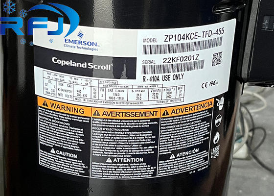9HP โคปแลนด์ R410a เครื่องบดสกรอล ZP104KCE-TFD-455 สําหรับ HAVC