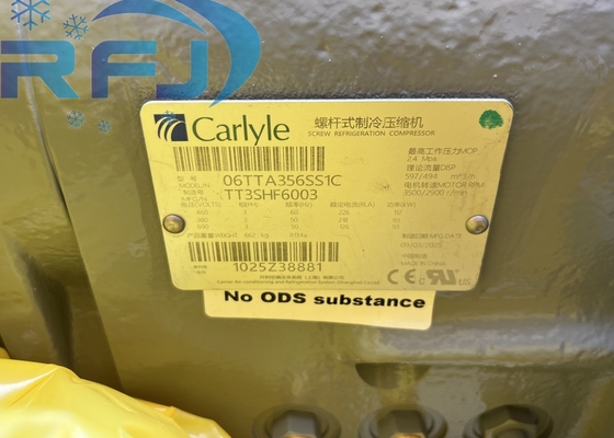 112KW พลังงานสูงสุด เครื่องบดสกรูสําหรับ 356 CFM เครื่องเย็น R134A ในอุตสาหกรรม