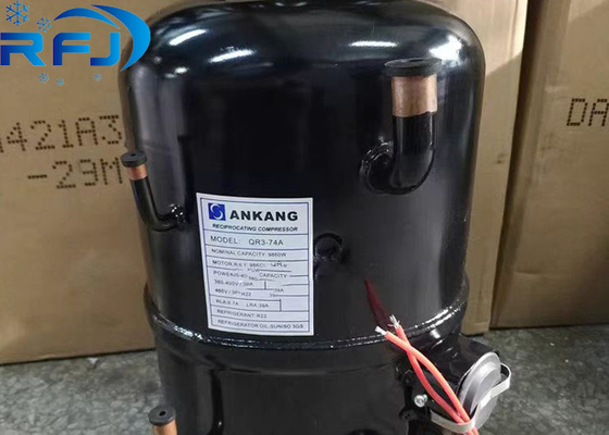 3.5 HP R404a QR3-74A Ankang Hermetic Piston Refrigeration Compressor สําหรับ 220-380V 3PH 50Hz หรือ 380-460V 60Hz การใช้งาน