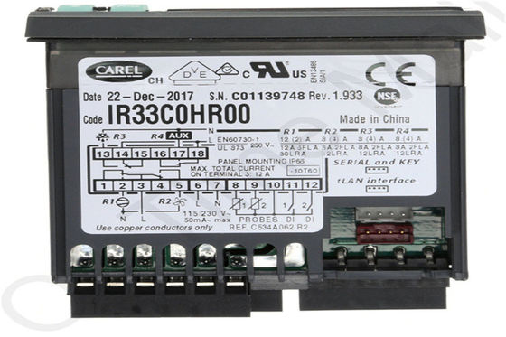 8A CCC เครื่องควบคุมความชื้นอุณหภูมิ Carel IR33C0HR00